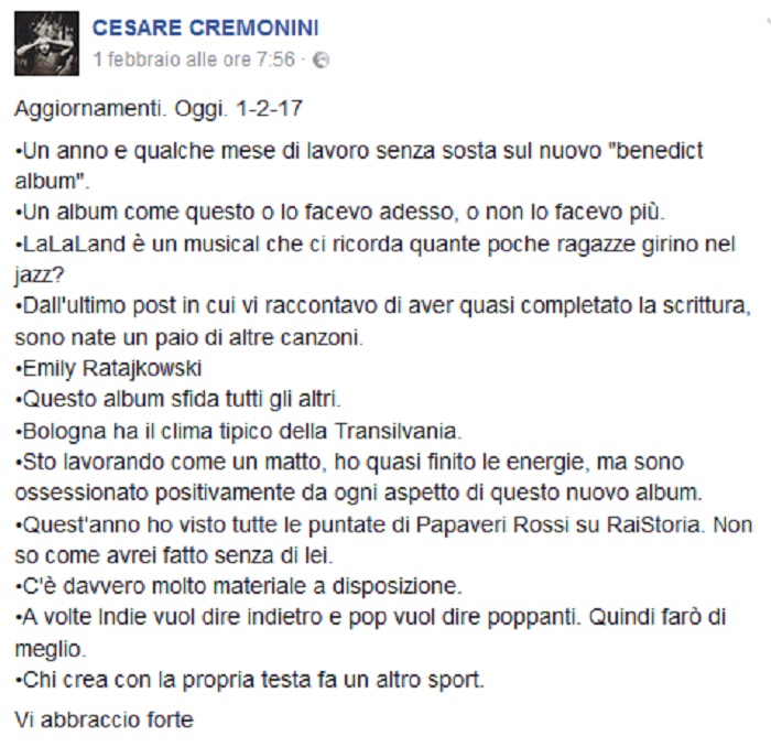 Cesare Cremonini post 1