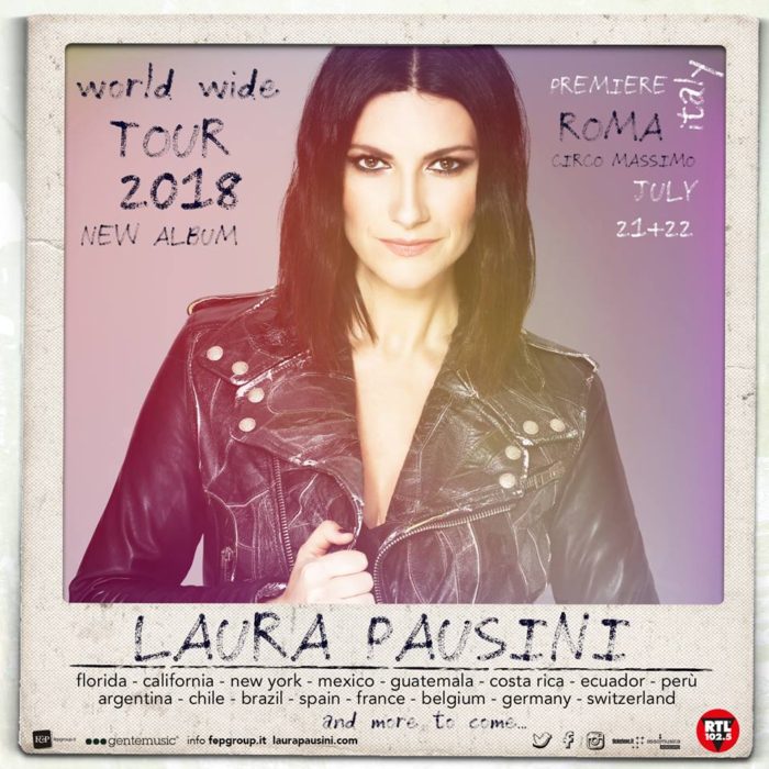 Laura Pausini world wide tour 2018