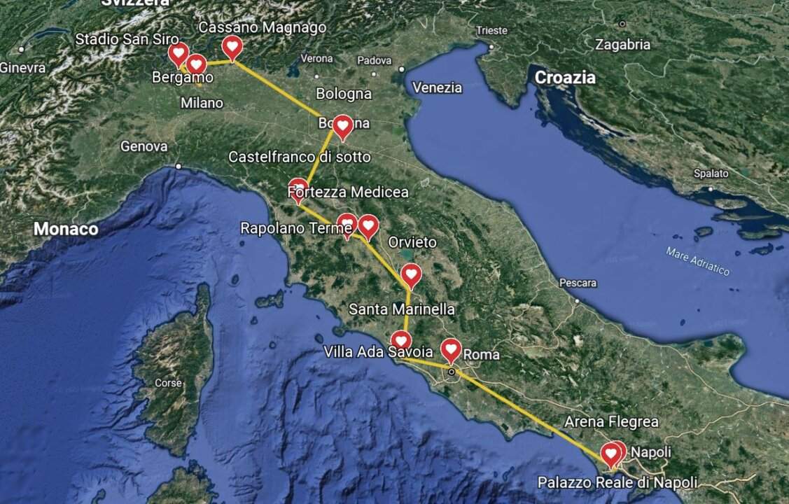 mappa concerti itinerario