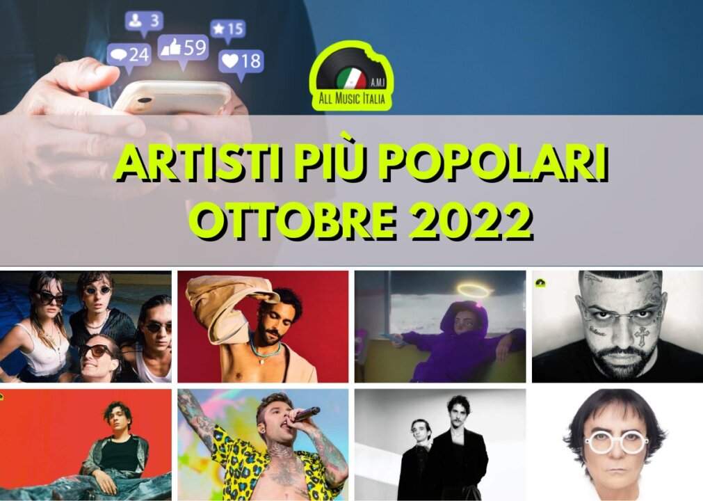 Artisti piu popolari all music italia ottobre 2022