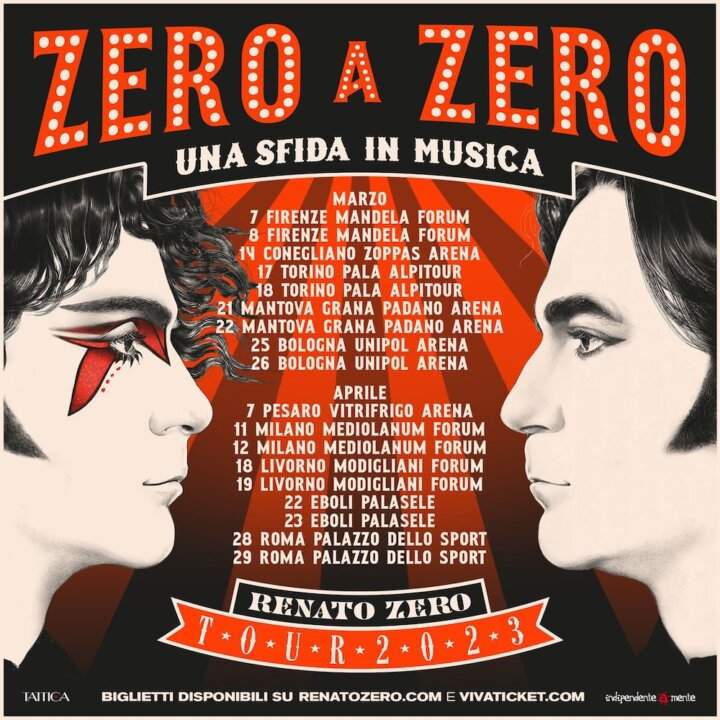 Maglietta Donna Renato Zero 'A Zero Tour 2023' - T-shirt In Cotone Girocollo, Ufficiale Bughyprint