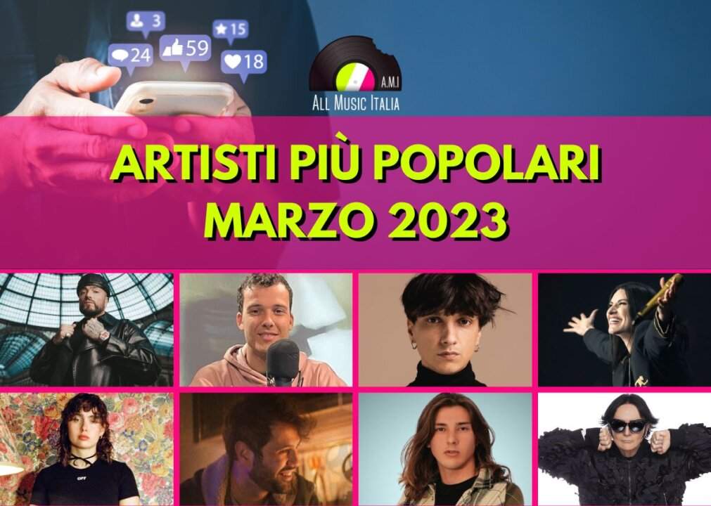 Artisti piu popolari all music italia marzo 2023
