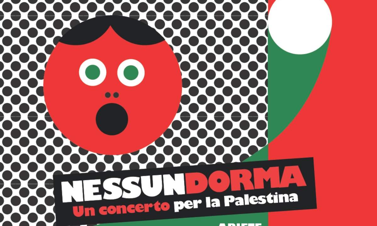 Locandina del concerto Nessun Dorma 2025 a Roma con artisti italiani per la Palestina