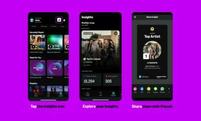 Interfaccia della funzione Insights su Amazon Music con riepilogo ascolti personali