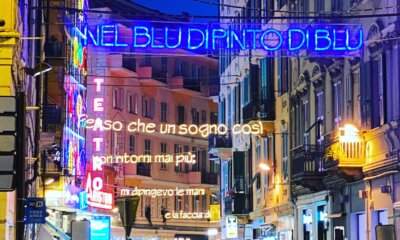 Vista delle strade di Sanremo con il Teatro Ariston, sede del Festival di Sanremo, in relazione al nuovo accordo tra Rai e Comune per le edizioni 2026-2029