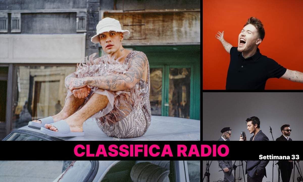 Classifica radio EarOne settimana 33 2025 con nuovo primo posto e brani più trasmessi in Italia