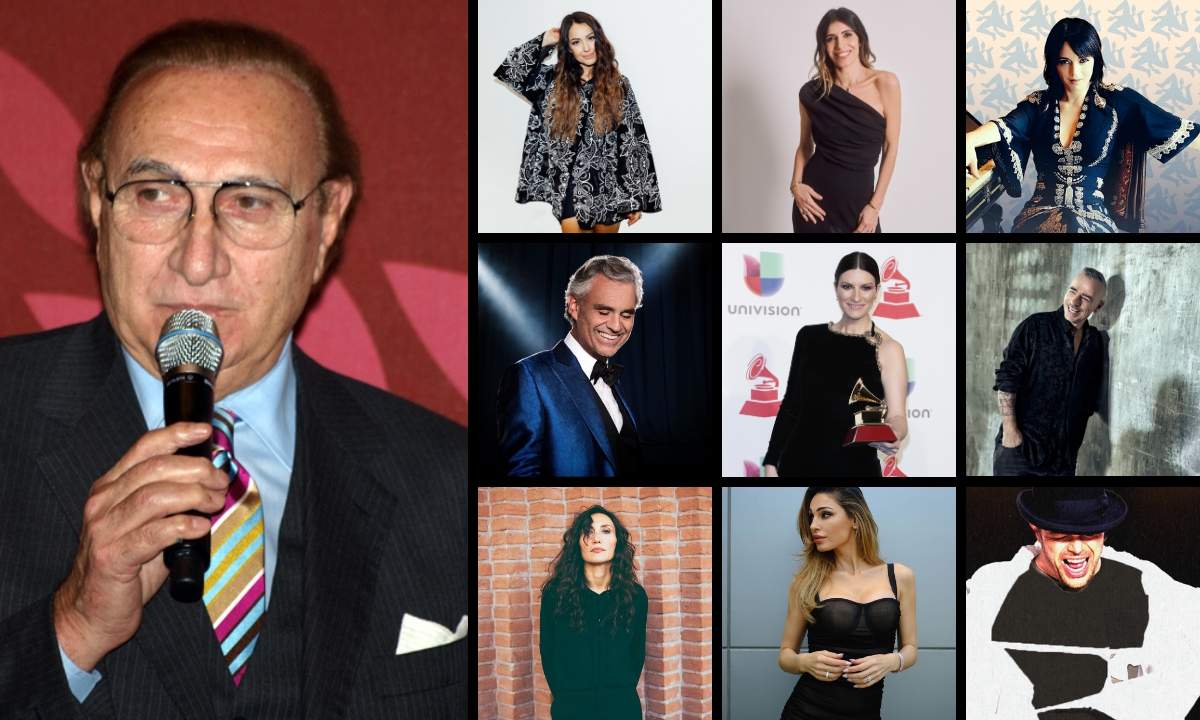 Pippo Baudo durante una delle 13 edizioni del Festival di Sanremo da lui condotte