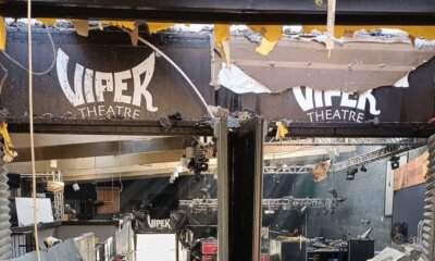 Interni del Viper Theatre di Firenze devastati da un incendio