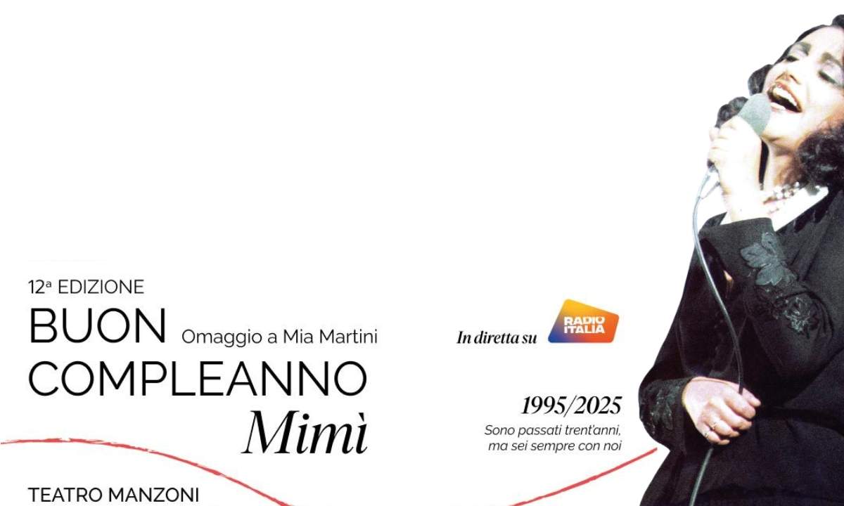 uon Compleanno Mimì 2025 al Teatro Manzoni di Milano: omaggio a Mia Martini con Arisa, Anna Tatangelo, BigMama, Cioffi, La Rappresentante di Lista, Nina Zilli e Settembre