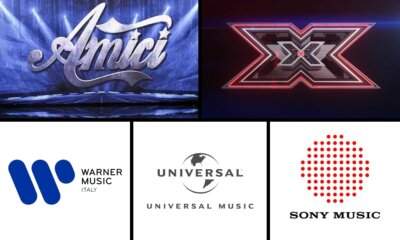 Loghi di Sony Music, Universal Music, Warner Music, Amici e X Factor usati da Caronte Music Group