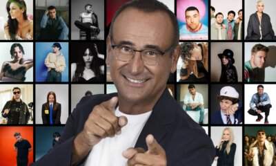 Collage dei nomi in gara a Sanremo 2026 secondo All Music Italia: Fedez, Marco Masini, California e altre sorprese