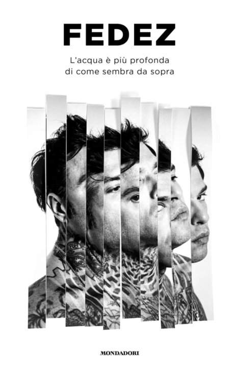 Copertina del libro di Fedez “L’acqua è più profonda di come sembra da sopra”, memoir 2025