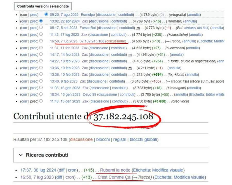 Modifiche su Wikipedia che aggiungono M. Del Cambio tra i produttori dei Paramore e dei Pinguini Tattici Nucleari