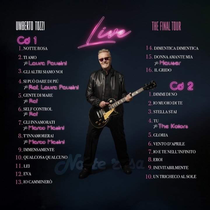 Umberto Tozzi pubblica il doppio album "L'ultima notte rosa live"