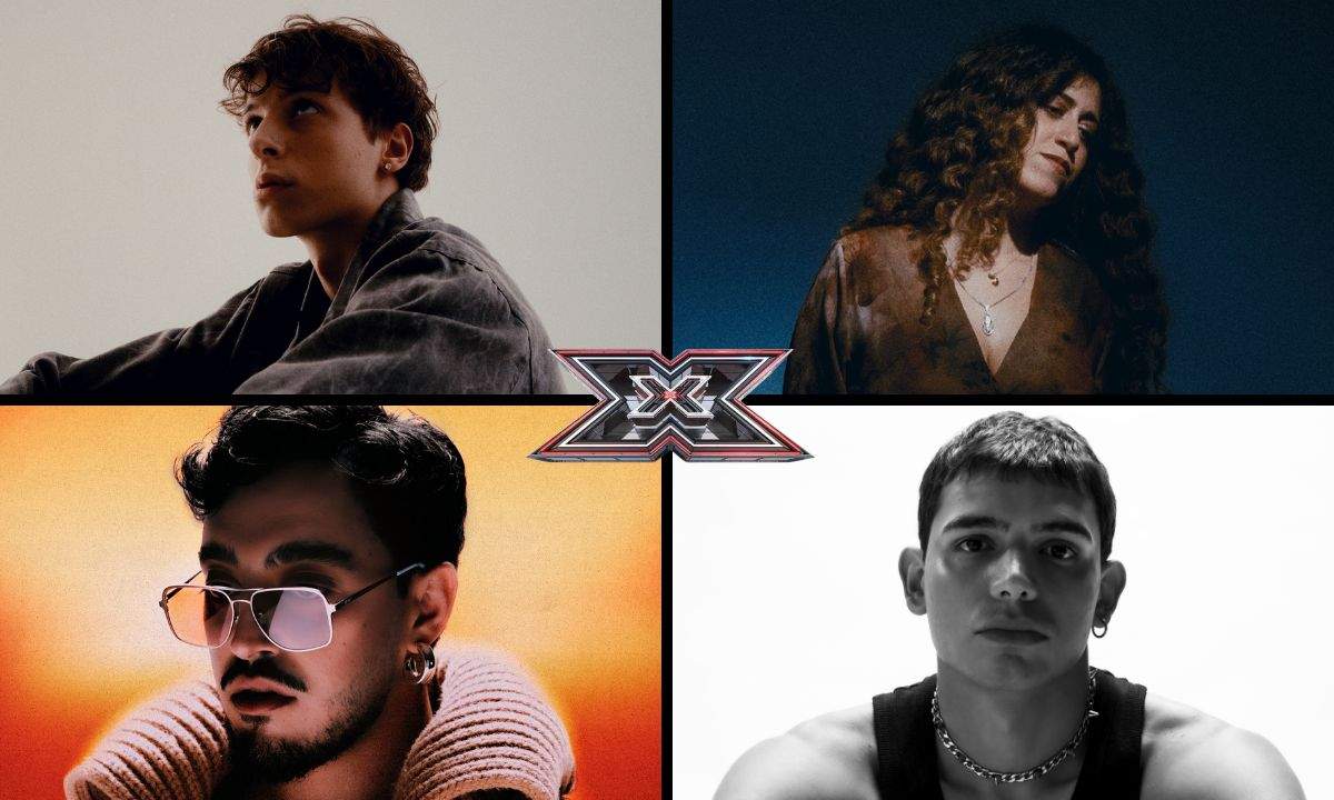 X Factor 2025 quinto Live: i giudici Paola Iezzi, Achille Lauro, Jake La Furia e Francesco Gabbani durante la puntata degli inediti