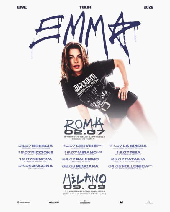 Emma Live Tour 2026, tutte le date dei concerti estivi