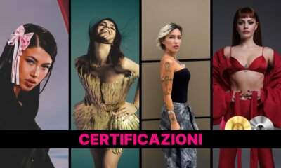 Anna, Giorgia, Serena Brancale e Annalisa nella grafica dedicata alle certificazioni FIMI della settimana 49 del 2025