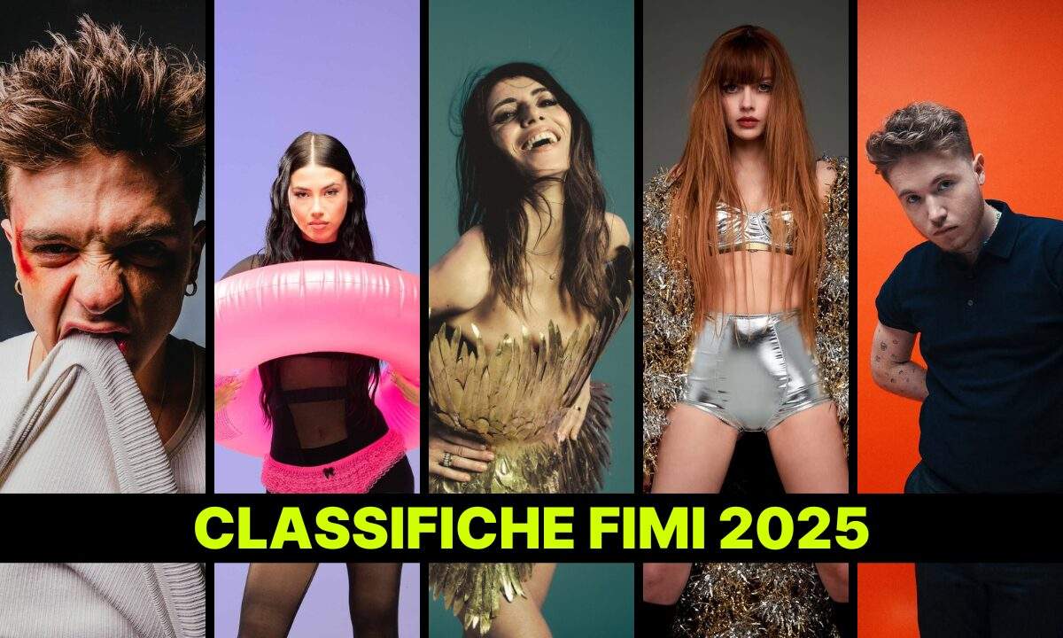I protagonisti delle classifiche FIMI 2025: Olly, Anna, Giorgia, Annalisa e Alfa.
