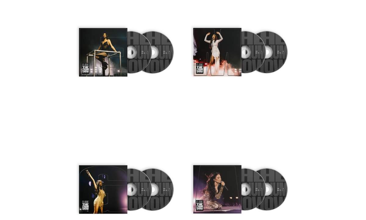 Le quattro copertine del doppio CD The Stadium Show Live di Elodie