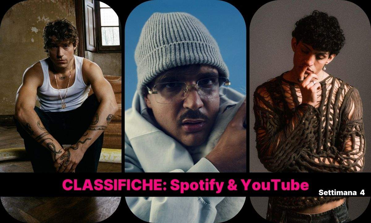 Classifica Spotify YouTube settimana 04/2026 con Geolier