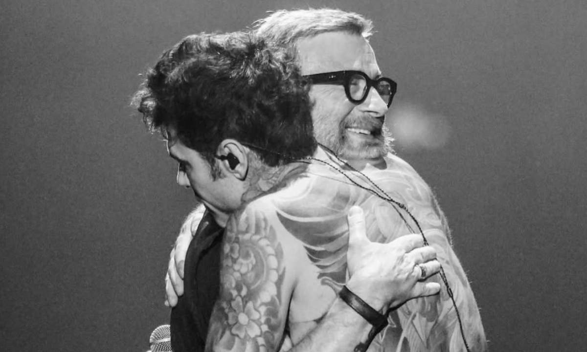 Fedez e Marco Masini sul palco del Festival di Sanremo 2026