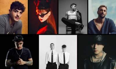 Logo di Sanremo e di Spotify con i nomi degli artisti che hanno ottenuto i migliori debutti