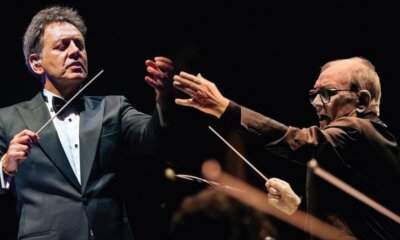 Locandina del tour "È mio padre – Morricone dirige Morricone" con Ennio Morricone e Andrea Morricone