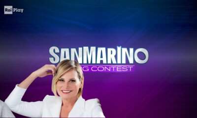 Simona Ventura con il logo del San Marino Song Contest 2026