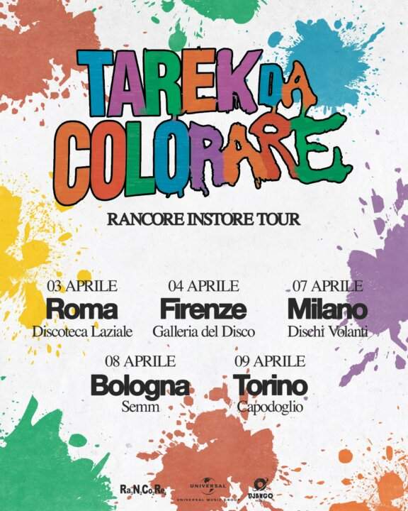 Le date dell'instore tour di Rancore