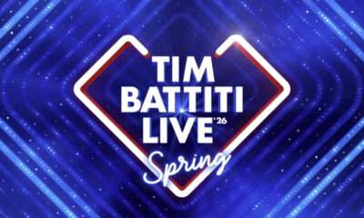 Logo ufficiale di Tim Battiti Live Spring 2026 su sfondo blu con luci