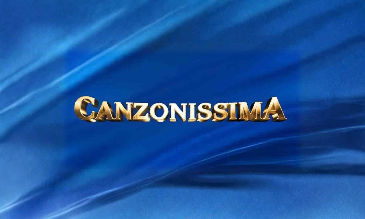Logo di Canzonissima su sfondo blu usato per l’articolo sulla finale del 25 aprile 2026 in onda su Rai 1