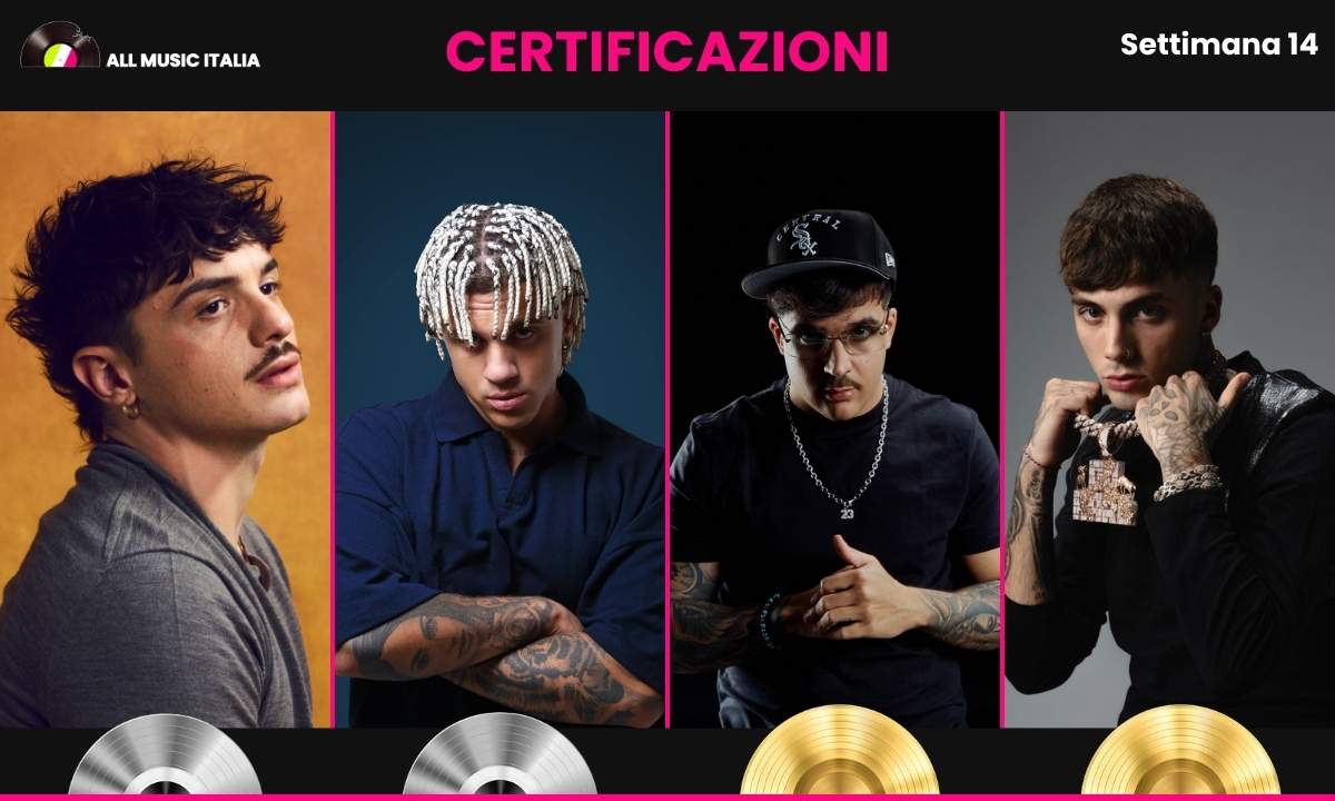 Olly, protagonista delle certificazioni FIMI della settimana 14 del 2026 con l'ottavo disco di platino per l'album Tutta Vita