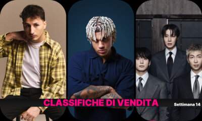 ollage degli artisti in testa alle classifiche FIMI della settimana 14 del 2026: Nayt, Samurai Jay e BTS