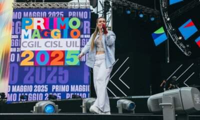 Dinìche sul palco del Concerto del Primo Maggio 2025 a Roma, vincitrice di 1MNEXT2025