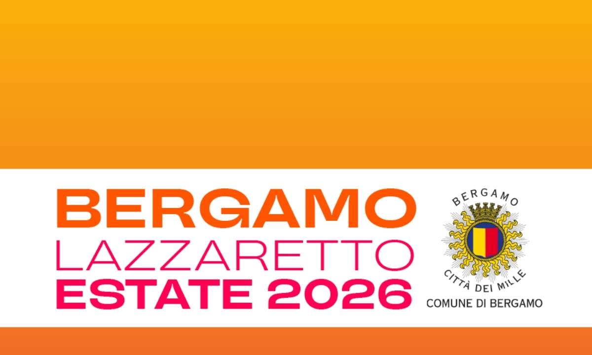 Logo e visual ufficiale di Lazzaretto Estate 2026 con stemma del Comune di Bergamo