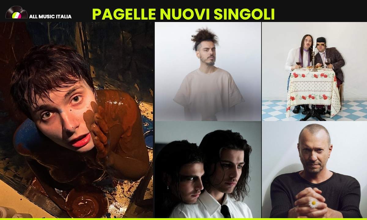 Copertina delle pagelle New Music Friday del 17 aprile 2026 con Madame, Davide Shorty, TonyPitony, Tommy Cash e Sea John