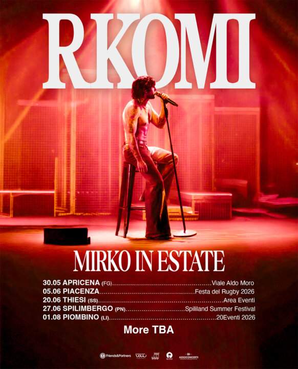 Rkomi MIRKO IN ESTATE tour 2026 locandina ufficiale con date concerti