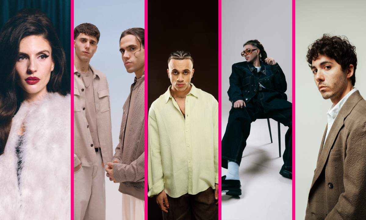 Collage con alcuni artisti di Sanremo 2026 presenti nelle classifiche vendite, streaming e certificazioni