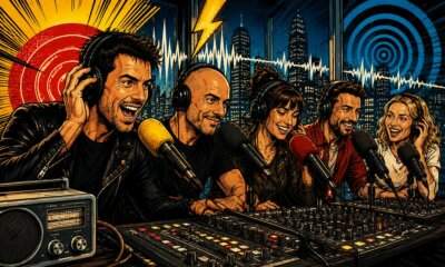 Illustrazione pop art sulle classifiche Audiradio 2026 delle radio italiane
