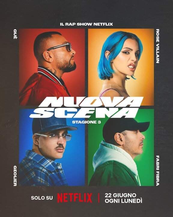 The official poster for the third season of Nuova Scena on Netflix