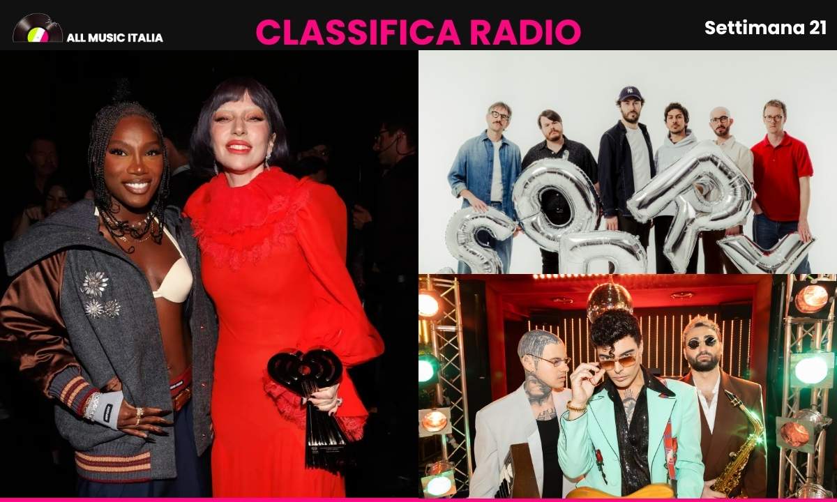 Classifica Radio EarOne settimana 21 2026 con Lady Gaga, Doechii, Pinguini Tattici Nucleari e The Kolors