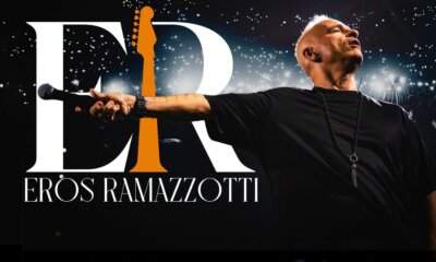 Eros Ramazzotti durante un live del tour negli stadi italiani 2026 legato ai 30 anni di Dove c’è musica