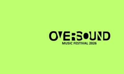 Logo dell'Oversound Music Festival 2026 in nero su sfondo lime, scritta "Oversound" in tipografia geometrica con sottotitolo "Music Festival 2026"