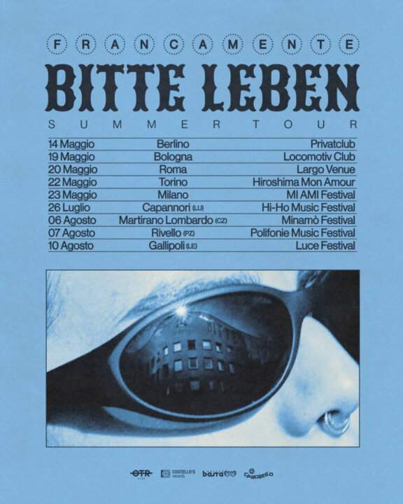 Locandina del Bitte Leben Summer Tour 2026 di Francamente con le date dei concerti