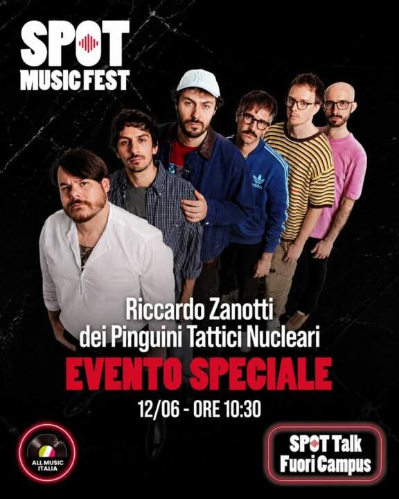 Official poster of SPOT Fuori Campus with Riccardo Zanotti, 12 June at 10.30am