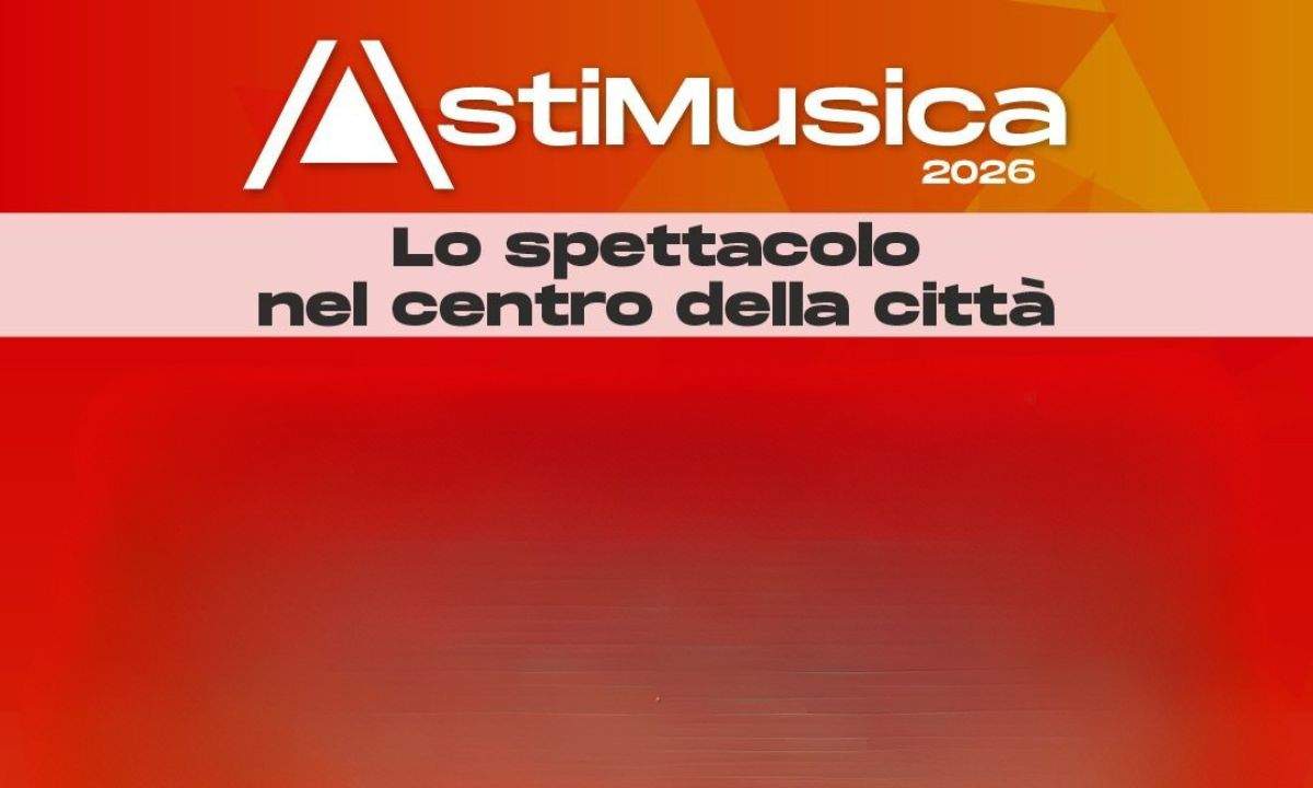 Locandina ufficiale di AstiMusica 2026 in Piazza Alfieri ad Asti