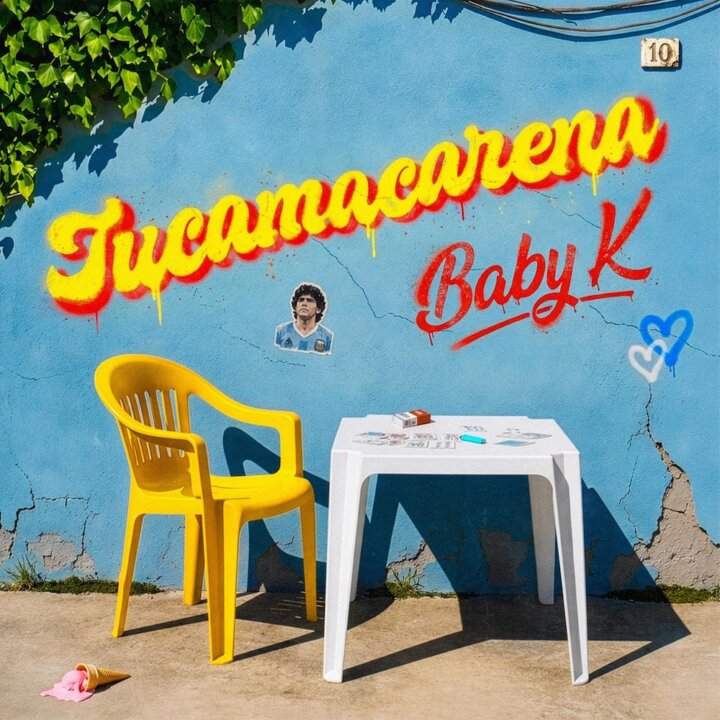 Cover of Baby K's single Tucamacarena with Maradona's mural