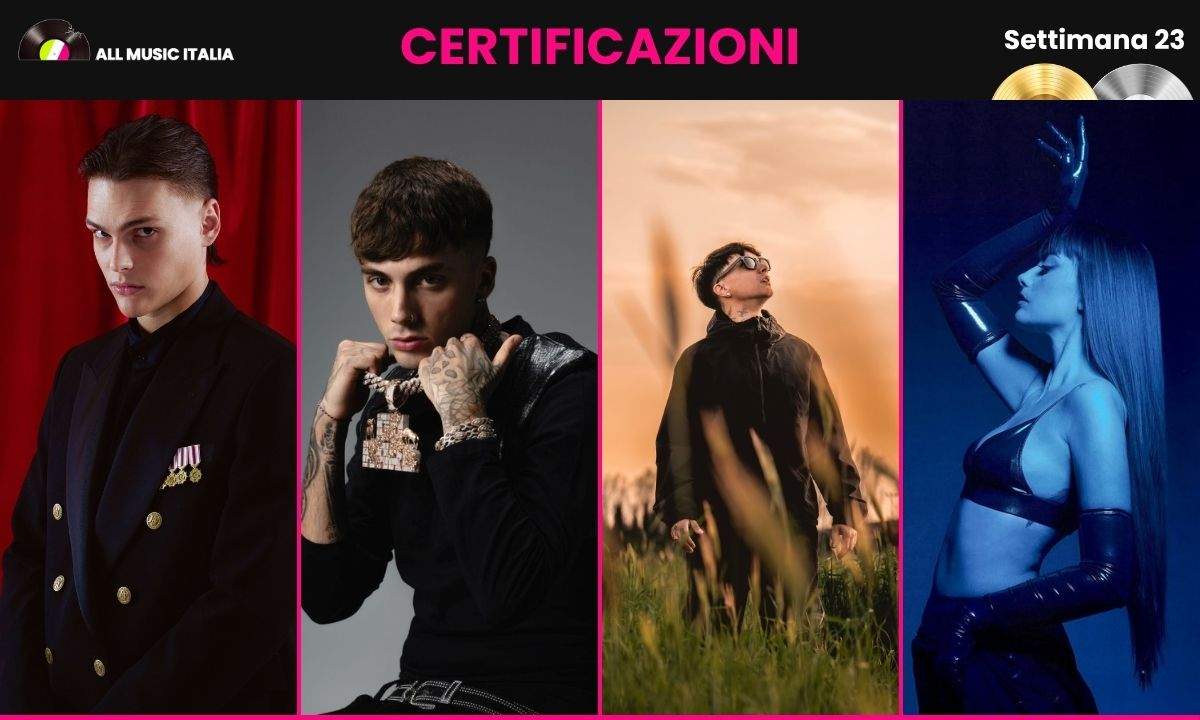 Certificazioni FIMI settimana 23 2026, collage con gli artisti premiati tra cui Kid Yugi e Tony Boy