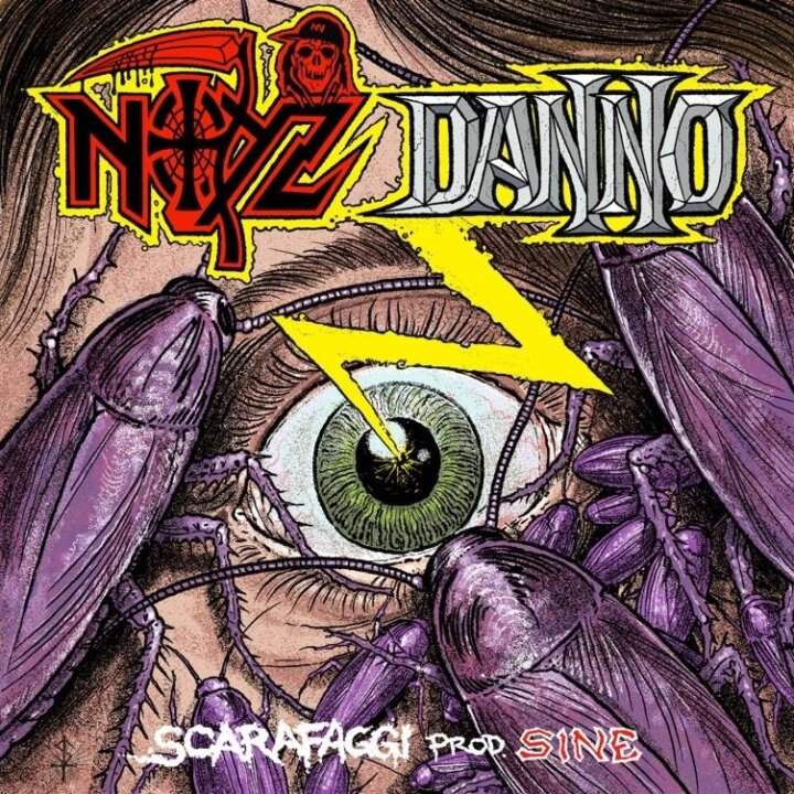 The cover of the single Scarafaggi by Noyz Narcos and Danno