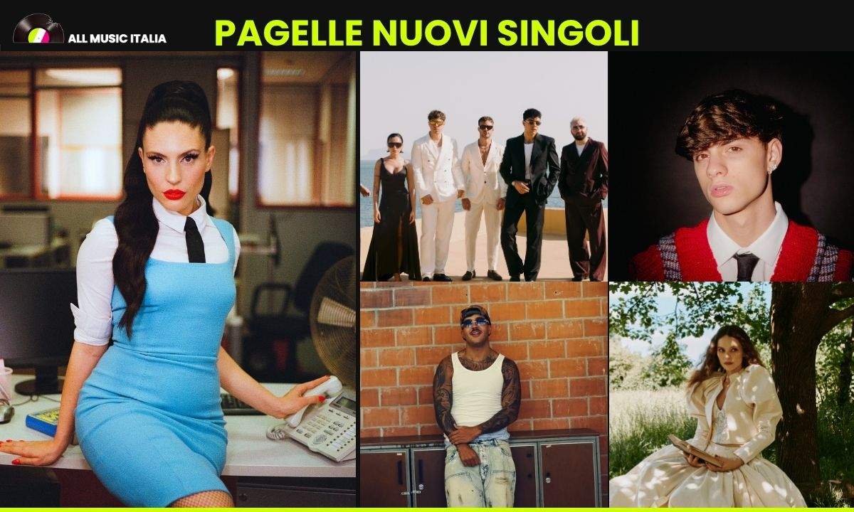 Pagelle nuovi singoli 5 giugno 2026, collage con Ditonellapiaga e gli artisti della settimana